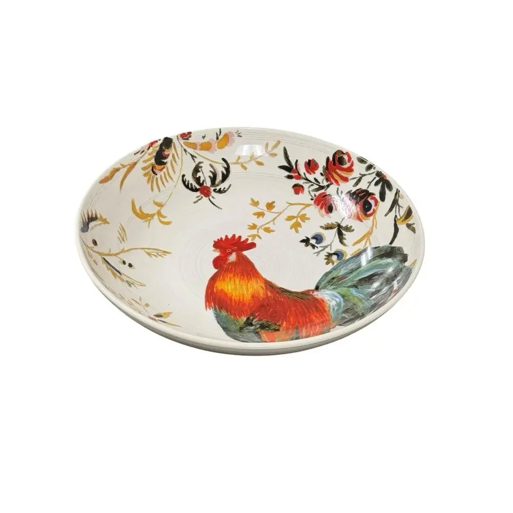 Vintage Williams-Sonoma Hand Painted Rooster Francais Serving Bowl Marc Lacaze